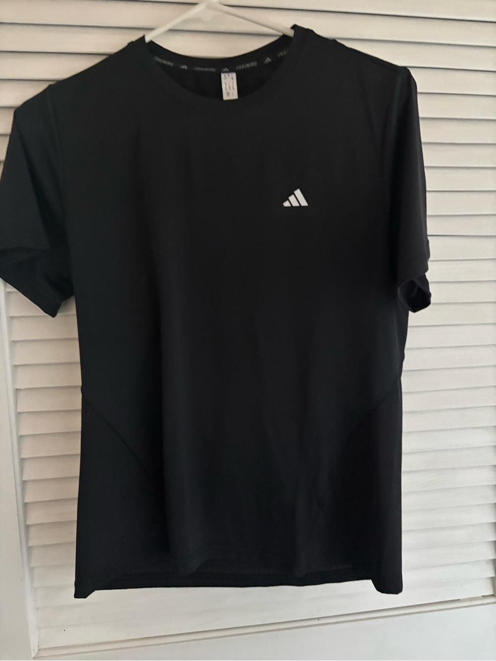 adidas Black Short-Sleeve Athletic Tee with White Logo